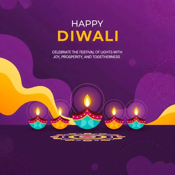 Diwali 3D Effect Greeting Card — Free Download | Udhsri Technologies