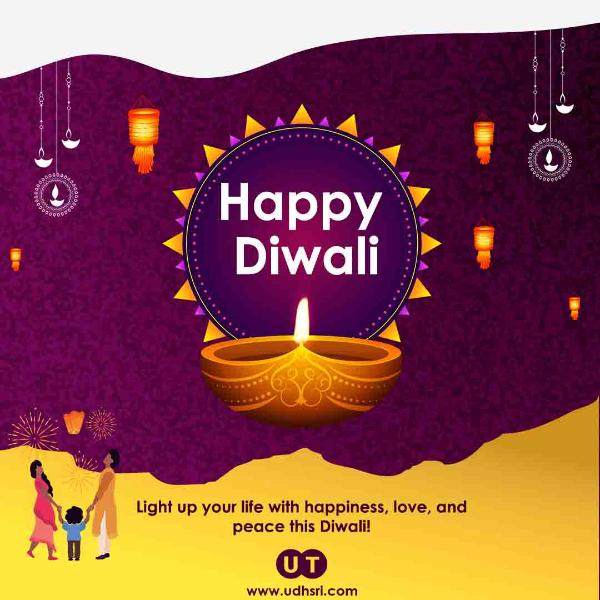 Diwali Diyas & Rangoli Greeting Card — Free Download | Udhsri Technologies